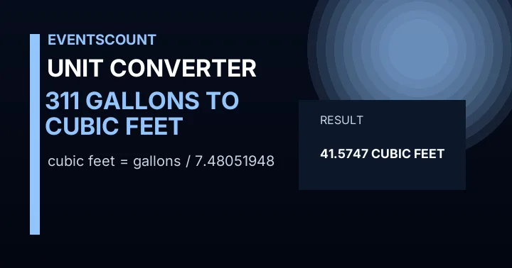 311 Gallons To Cubic Feet