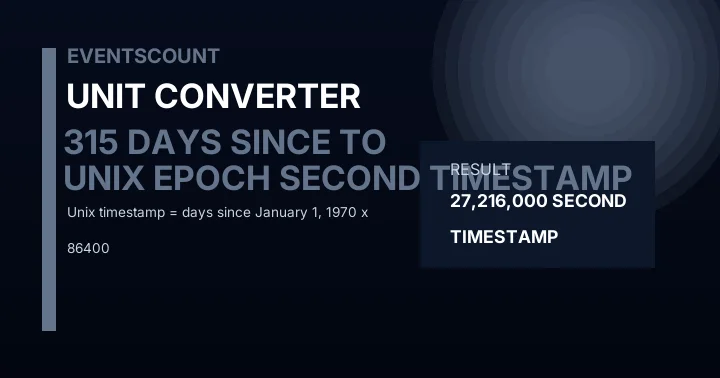 315 Days Since Unix Epoch To Second Timestamp