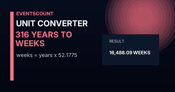 316 Years To Weeks