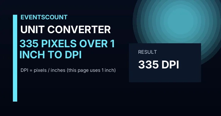 335 Pixels Over 1 Inch To DPI
