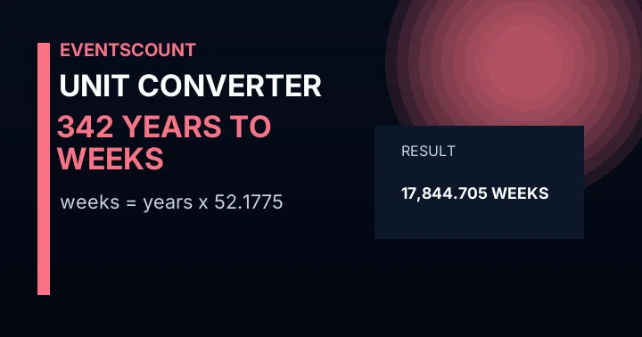 342 Years To Weeks