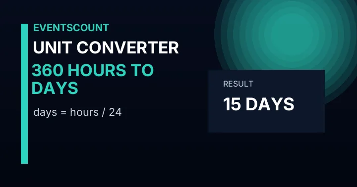 360 Hours To Days