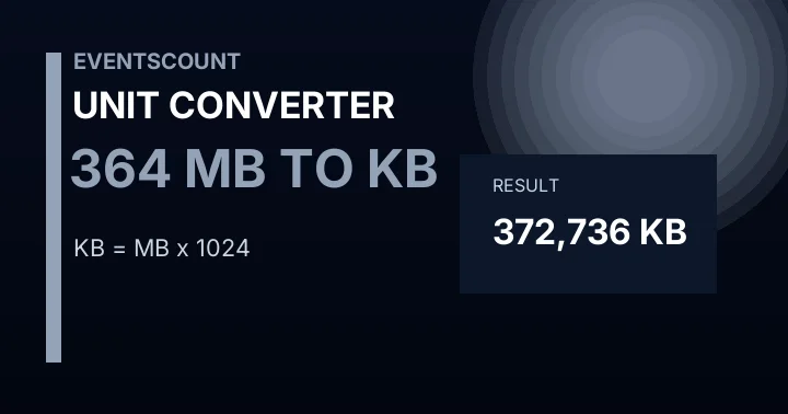 364 MB To KB