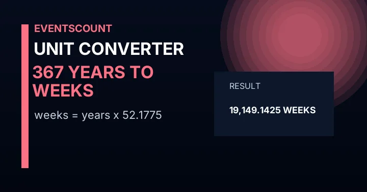 367 Years To Weeks