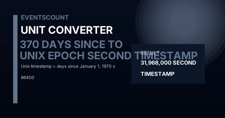 370 Days Since Unix Epoch To Second Timestamp