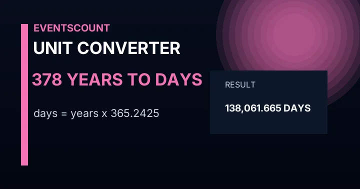 378 Years To Days