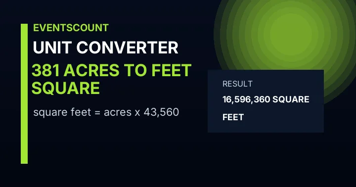 381 Acres To Square Feet