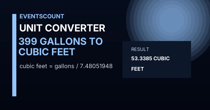 399 Gallons To Cubic Feet