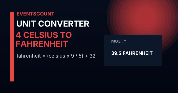4 C to F
