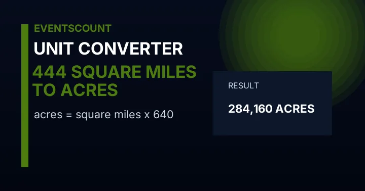 444 Square Miles To Acres