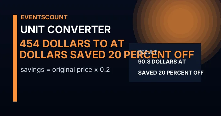 454 Dollars To Dollars Saved At 20 Percent Off