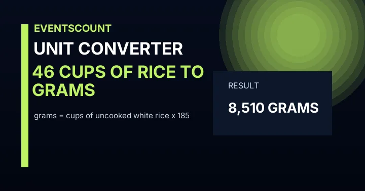 46 Cups Of Rice To Grams
