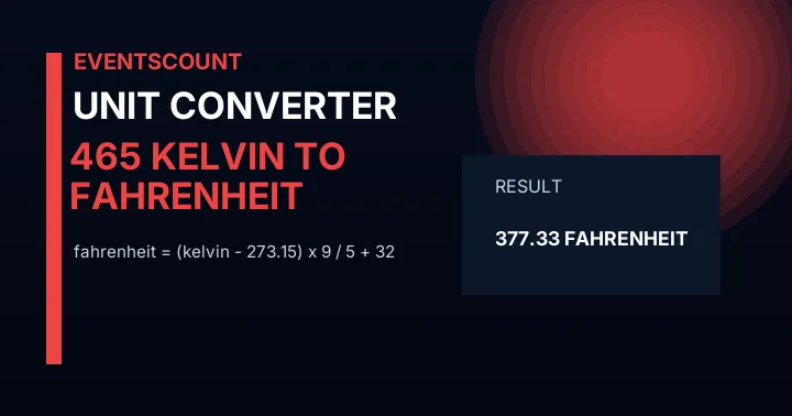 465 Kelvin To Fahrenheit