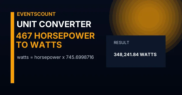 467 Horsepower To Watts