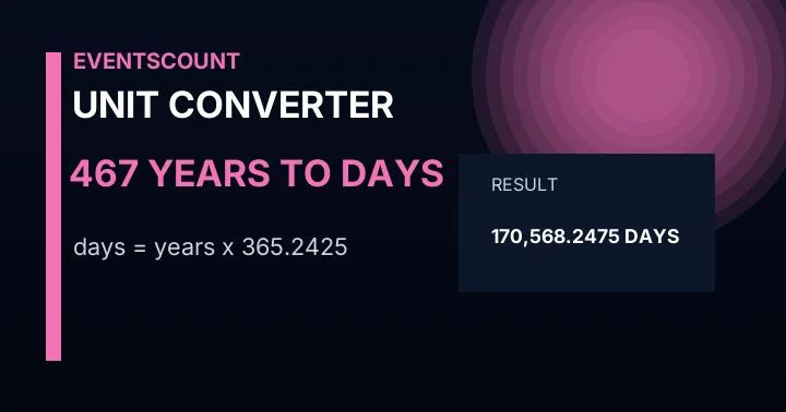 467 Years To Days