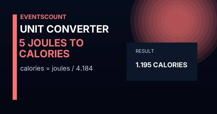 5 Joules To Calories