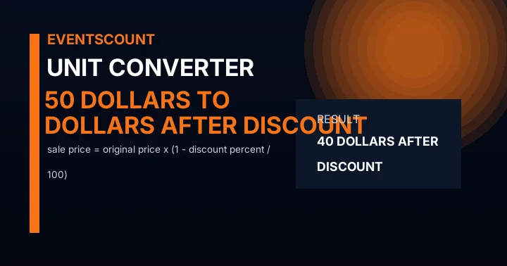 50 Dollars To Dollars After Discount