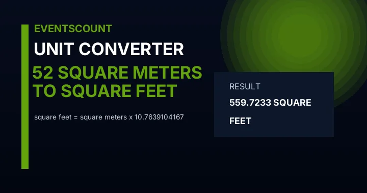 52 Square Meters To Square Feet