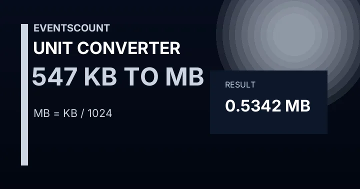 547 KB To MB