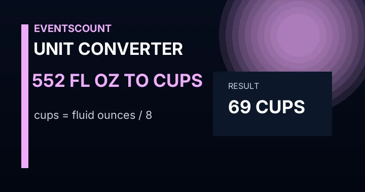 552 Fl Oz To Cups