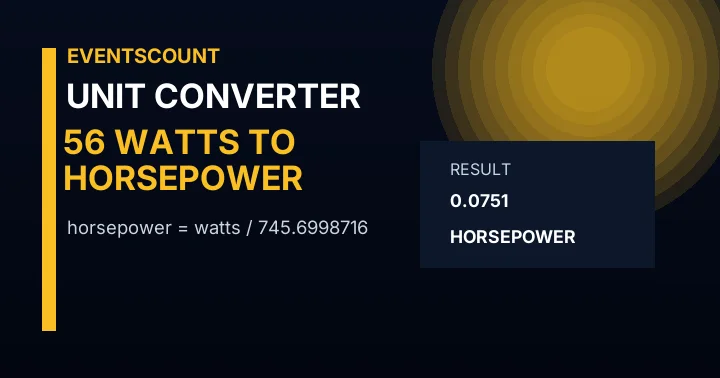 56 Watts To Horsepower