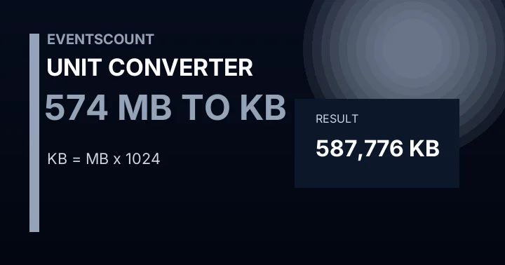 574 MB To KB