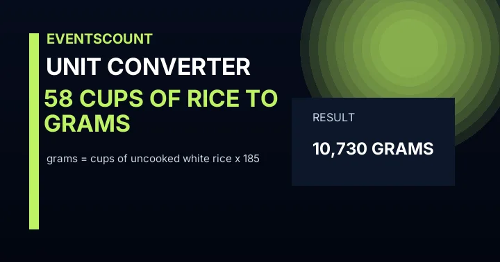58 Cups Of Rice To Grams