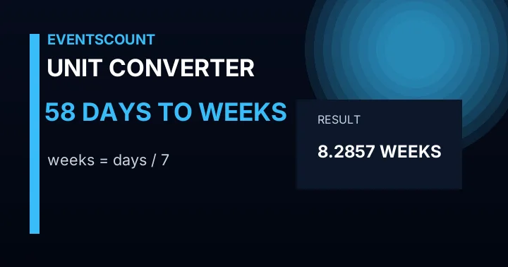 58 Days To Weeks