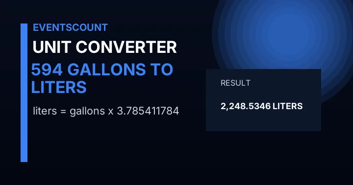 594 Gallons To Liters