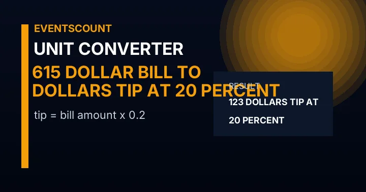615 Dollar Bill To Dollars Tip At 20 Percent