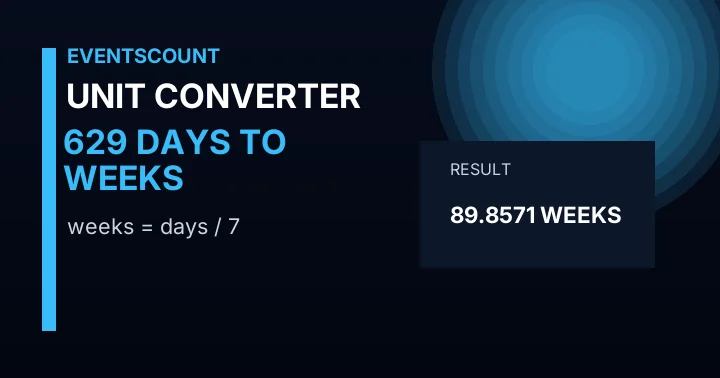 629 Days To Weeks