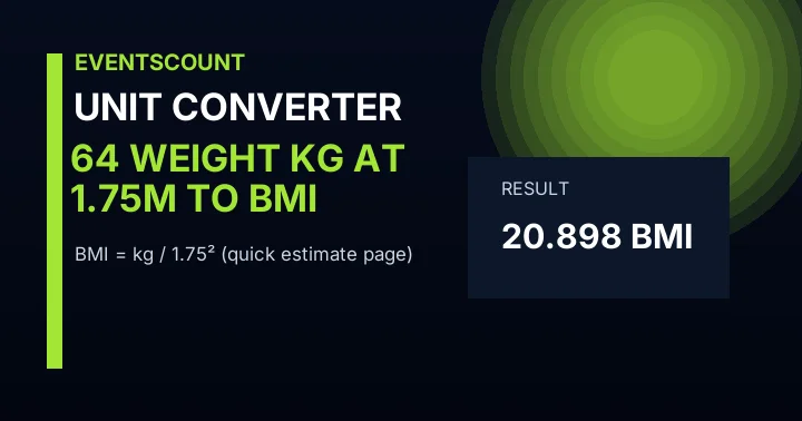 64 Weight Kg At 1.75m To BMI