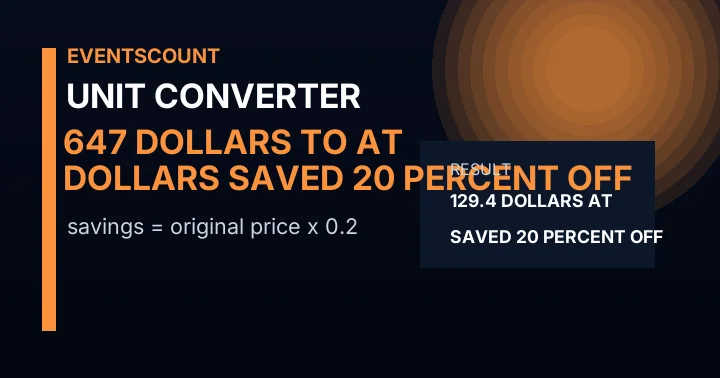 647 Dollars To Dollars Saved At 20 Percent Off