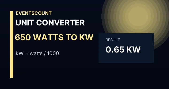 650 Watts To KW