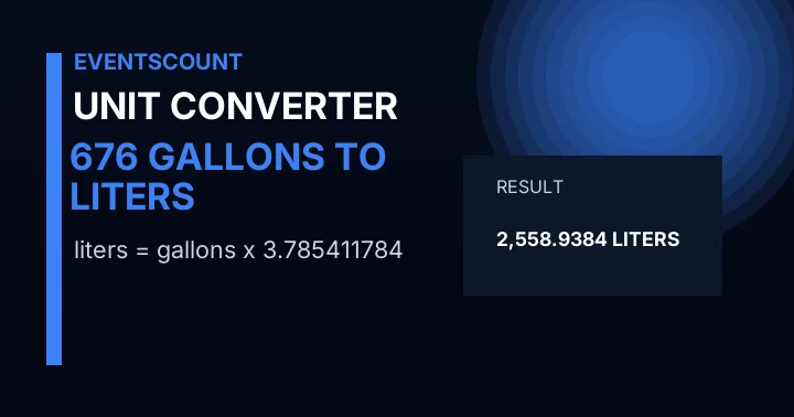 676 Gallons To Liters