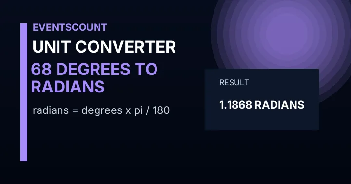 68 Degrees To Radians