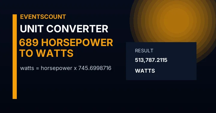 689 Horsepower To Watts