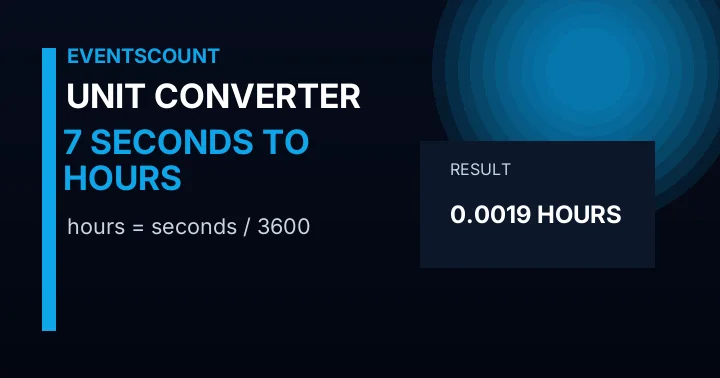 7 Seconds To Hours