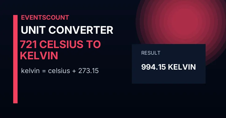 721 Celsius to Kelvin