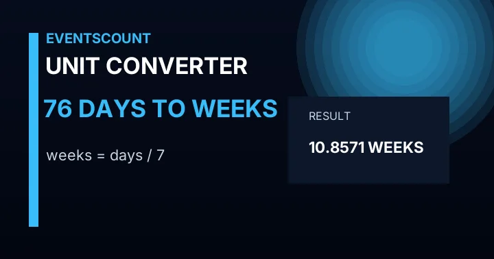 76 Days To Weeks