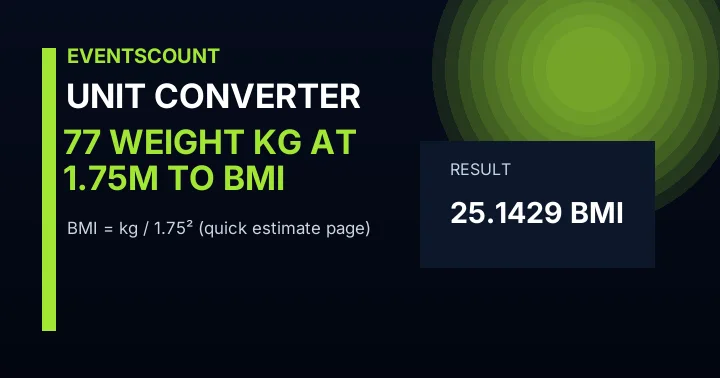77 Weight Kg At 1.75m To BMI