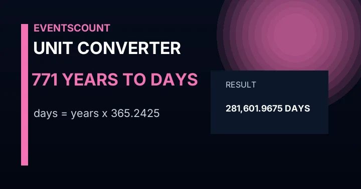 771 Years To Days