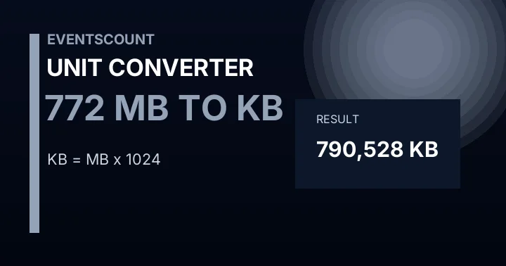 772 MB To KB