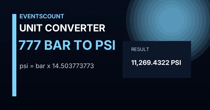 777 Bar To Psi