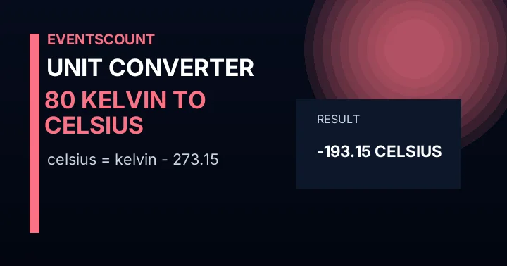 80 Kelvin to Celsius