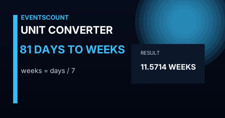 81 Days To Weeks