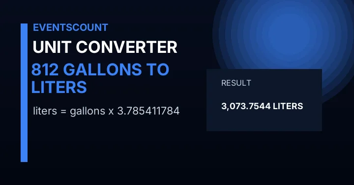 812 Gallons To Liters