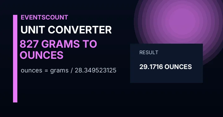 827 Grams To Ounces