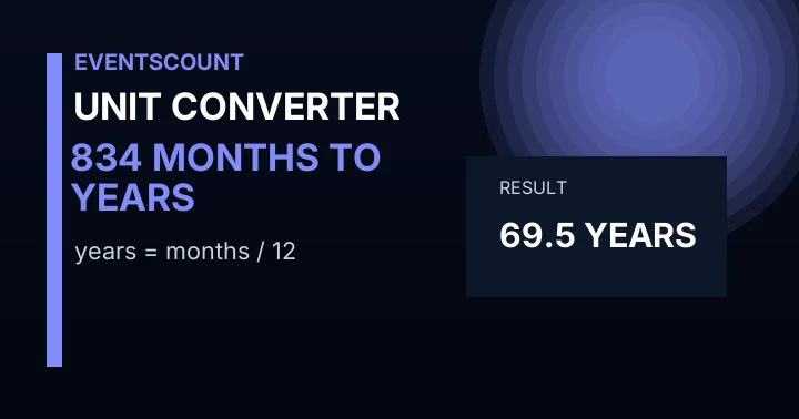 834 Months To Years