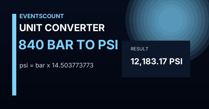 840 Bar To Psi
